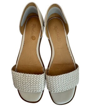 Madewell Cream Woven Leather D'Orsay Sandals